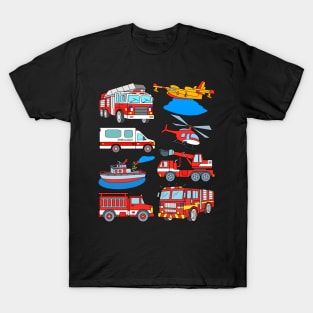 Firetrucks Firefighting Plane Ambulance Helicopter T-Shirt